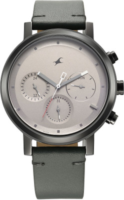Fastrack Fastrack Tick Tock Multifunction Grey Dial Grey LeatherStrap Analog Watch  - For Men
