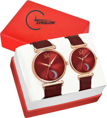 EVRGLOW COUPLE-ROX-FULL-BLACK NO Analog Watch  - For Couple