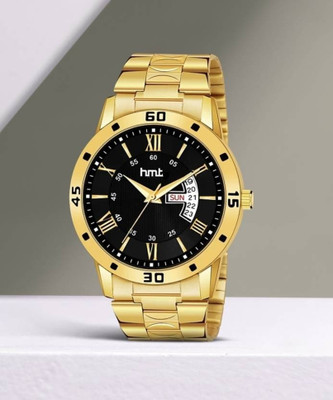 HMT DLX GP Black Roman Golden Black Roman Dail GP Analog With Day & Date Feature Analog Watch  - For Men
