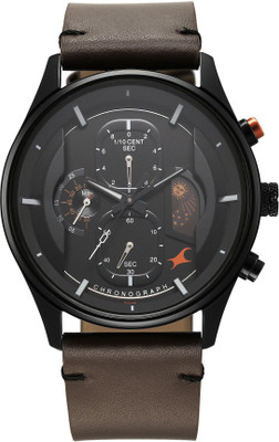 Fastrack Fastrack Opulence Chronograph Black Dial Brown LeatherStrap Analog Watch  - For Men