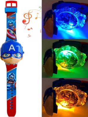 RENAISSANCE TRADERS light and music disco led watch For Boys & Girls super hero spiderman avengers captain america kids favourite Analog Watch  - For Boys & Girls