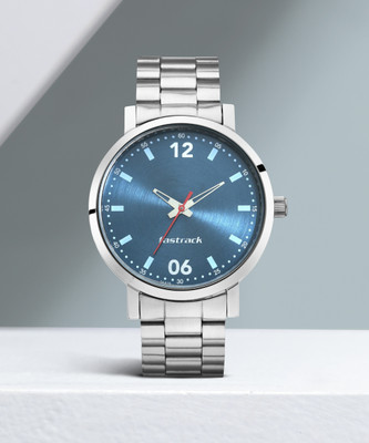 Fastrack Fastrack Blue Dial Silver Stainless Steel Strap Analog Watch - For Men