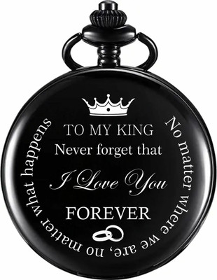 Tiny Tim To My King Theme Royal Pocket-Watch Classic Black Metallic Best Gift Key Chain