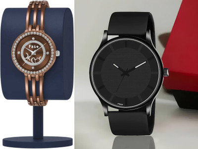 HPWATCH 3 brown2_3HPWTCH01 Modern Minimalist Black Dial Silicone Strap Analog Watch Analog Watch  - For Men & Women