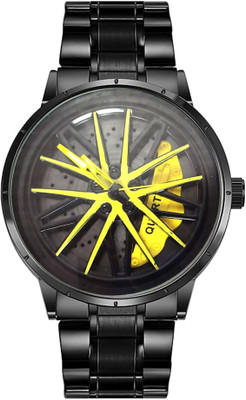 RealBuff Spinning car wheel rotating gyro red watch Car wheel watch | Spinning watch | Roatating watch | Gyro watch Analog Watch  - For Men