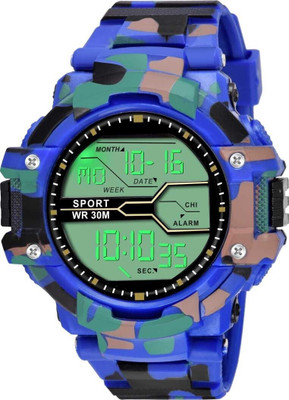 RareEagle Watch PU Strap POP Colour Collage Look Water&Shock Resistance Alarm For Boys&Men Digital Watch  - For Men