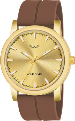 LOUIS DEVIN LD-GOLD074-BRW Brown Silicone Strap Analog Watch  - For Men