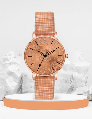 ETLIS MT-315 Rose Gold Textured Dial Analog Watch  - For Women