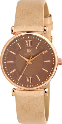IIK Collection IIK-3219W Round Studded Dial with Genuine Leather Strap Analog Watch  - For Women