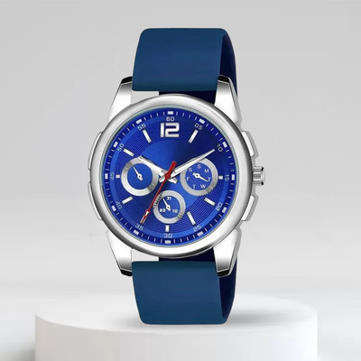 ETLIS Stylish Slim Fit Blue Silicone Strap Analog Watch  - For Men