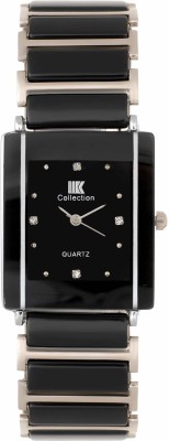 IIK Collection Black Studded Dial with Black & Silver Bracelet Strap Analog Watch  - For Men