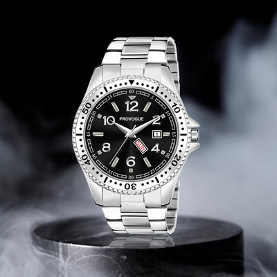 PROVOGUE PRV-219-BLACK Stylish Day and Date Analog Watch  - For Men