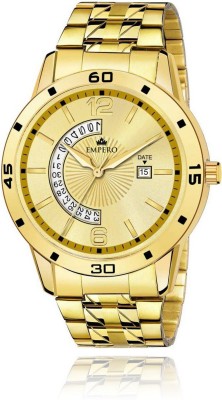 EMPERO EMPERO Working Date Display Gold Stainless Steel Chain With Gold Dial Analog Watch  - For Men