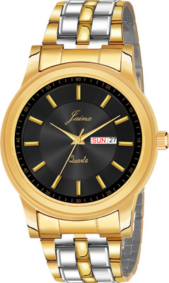 JAINX Premium Golden Day and Date Feature Analog Watch  - For Men