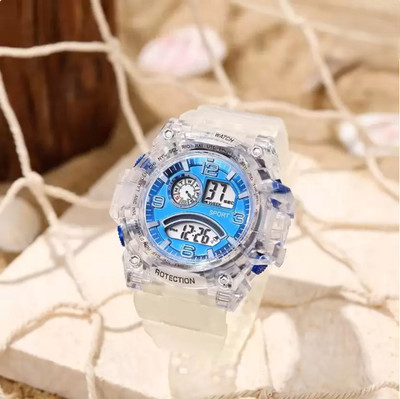 RS TRADER CO LUXURY FASHION DIGITAL DIAL SILLICON WHITE STRAP SRA TRANDY WATCH Digital Watch  - For Boys