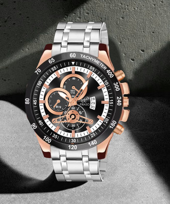 PIRASO RSSL 2025 BLACK COPPER SILVER ANALOG WATCH DATE DISPLAY BLACK COPPER DIAL AND SILVER CHAIN(WATCH FOR MEN&BOY) Analog Watch  - For Men