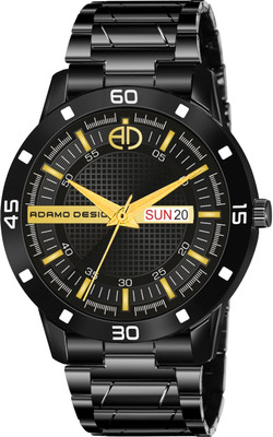 ADAMO 887NNM02 ADAMO Enchant Black Dial with Black Chain Day & Date Men's & Boy's Watch Analog Watch  - For Men