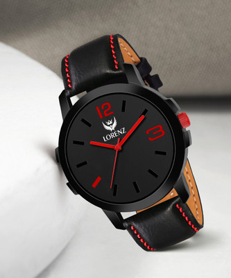 LORENZ MK-2061W Lorenz Red Casual Fit Leather Strap Analog Quartz Watch for Men | Watch for Boys Analog Watch  - For Men