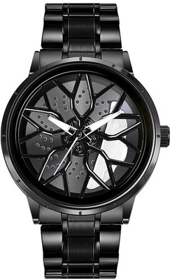 AB Collection timex Car wheel watch | Spinning watch | Roatating watch | Gyro watch | White watch Analog Watch  - For Men