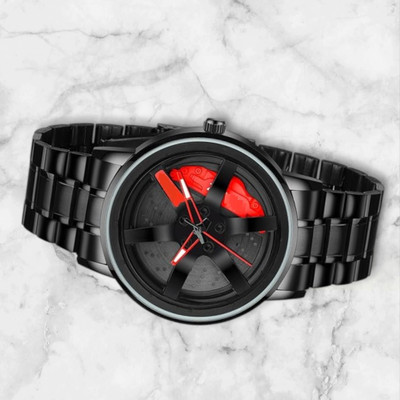 Hezoc Spinnig Wheel Watch Spinning Watch Quartz Men Rim Car Wheel Watches Analog Watch  - For Men & Women