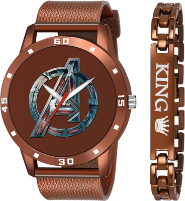 LAXMO New Branded & Stylish Fab Combo Of Brown Avenger Dial & King Brown Breclet Analog Watch  - For Men