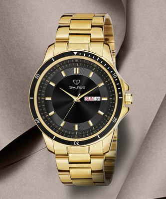 Walrus Walrus Black Dial Day Date Metal Chain Men's Watch Walrus Elite XVIII Analog Watch  - For Men