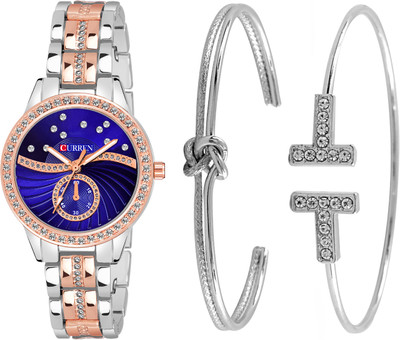 Curren Ladies Wrist Watch with Matching Bangles Analog Watch  - For Women