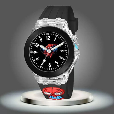 Quano 3D Cartoon Kids Analog Watch with LED Luminous 7 Multicolour Glowing Disco Light 3D Cartoon Kids Analog Watch with LED Luminous 7 Multicolour Glowing Disco Light Analog Watch  - For Boys & Girls