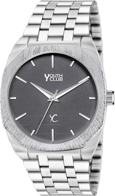 YOUTH CLUB steel dark grey Edge Steel with colored ring Analog Watch  - For Men