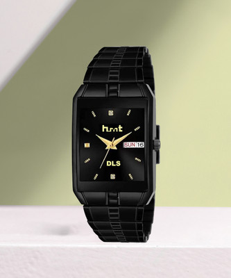 HMT DLS Day & Date Series Original Black Plating Quartz Metal Wrist Watch Analog Watch  - For Men