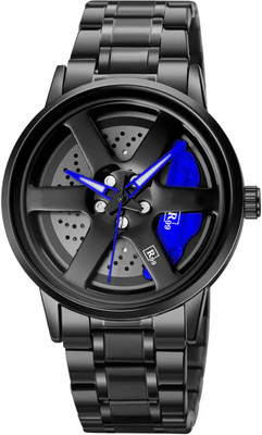 Eocto 3D Rotating Spinning Watch Quartz Men Rim Car Wheel Watches Analog Watch Analog Watch  - For Men