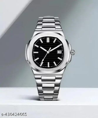 foreigner Day n Date Series Men's Silver Chain Analog Watches Classic, Analog Watches for Men02 Analog Watch  - For Men