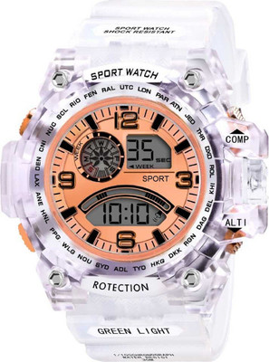 RareEagle Original Transparent Multi function Collection Digital Watch Digital Watch  - For Boys