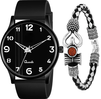 SHURAI Black Watch with Damru bracelet popular men Wrist watch Analog Watch  - For Men