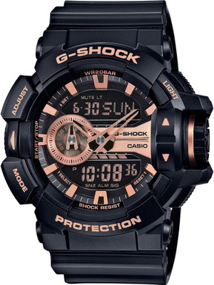 CASIO GA-400GB-1A4DR G-SHOCK GA-400GB-1A4DR Black-Gold Dial Resin Strap Analog-Digital Watch  - For Men