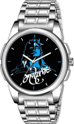 Tarido Mahadev Watch- Mahadev black dial stainless steel chain analog wrist watch Analog Watch  - For Men