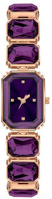 Alkhwatches Chic gemstone-inspired wristwatch with sophisticated Purple and gold design Analog Watch  - For Women