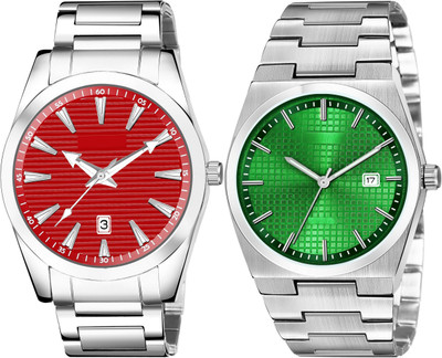 TVILLA Red Dial Date Function MZ-LR151 Analog Watch  - For Men