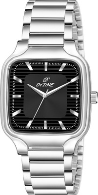 Dezine Modern Edge Square Dial Stainless Steel Analog Watch  - For Men