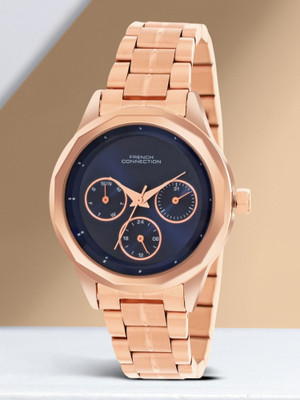 French Connection LUNA Luna Blue Sunray Dial | Analog Watch for Women's | FCH06RGM-U Analog Watch  - For Women