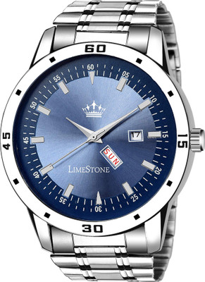 LIMESTONE Free Size ~ Day and date functioning ~Metal strap Analog Watch  - For Men