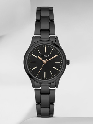 TIMEX Black Dial Stainless Steel Analog Watch  - For Women