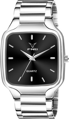 FNB FNB-1157 Silver Strap Stainless Steel Square Analog Quartz For Men/Boys Analog Watch  - For Men