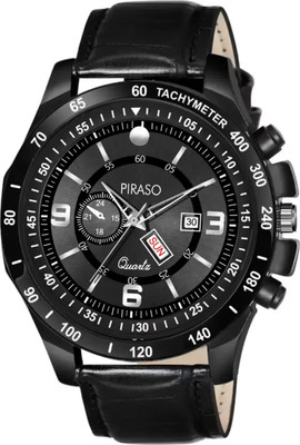 PIRASO RSSL C19 BLACK STRAP New Look Black Dial& Black Strap Day&Date Working Display Watch for Men&Boy Analog Watch  - For Men
