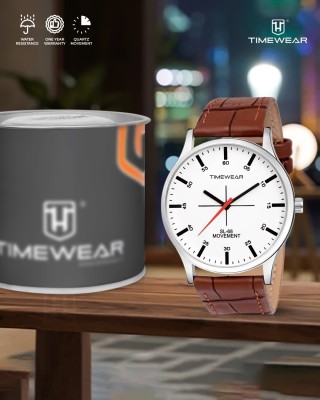 TIMEWEAR 235WDTG TIMEWEAR White Roman Dial Brown Leather Strap Analog Watch  - For Men