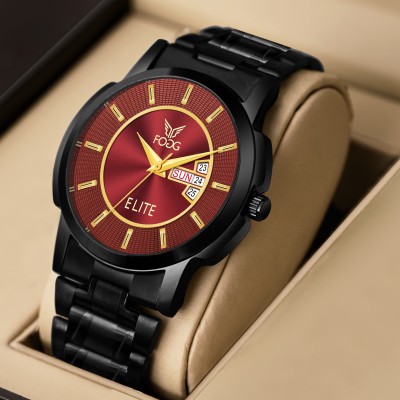 FOGG 2506-Maroon Day and Date Display Analog Watch  - For Men