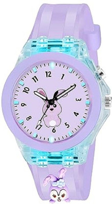 Prozo 7 Color Glowing Disco Light Watch for Boys Girls with 3D Cute Cartoon on Analog Watch  - For Boys & Girls