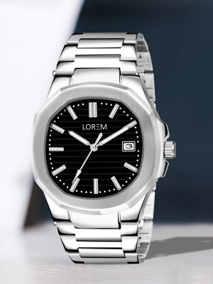 LOREM LR144 LOREM Black Dial Date Function Analog Watch For Men Analog Watch  - For Men