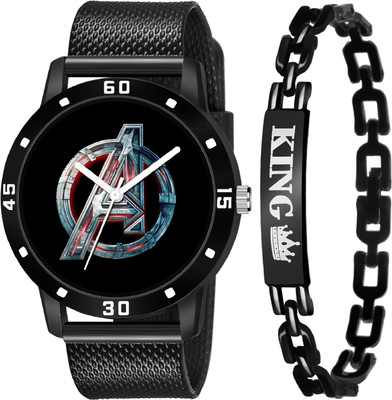 Qlufovi Black Avengar Analog Watch  - For Men