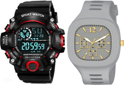 HALA SSA + Miller Stylish Combo Wrist Men Watch Ultra Watch with Alarm & Water Resist Feature Analog Watch  - For Men